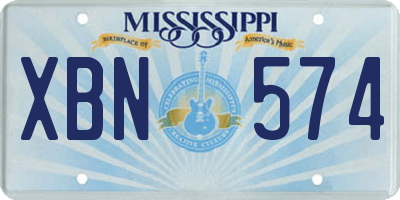 MS license plate XBN574