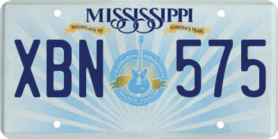 MS license plate XBN575