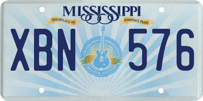 MS license plate XBN576
