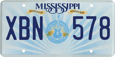 MS license plate XBN578
