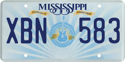 MS license plate XBN583