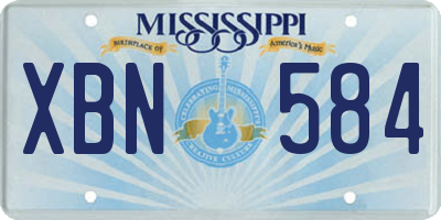 MS license plate XBN584