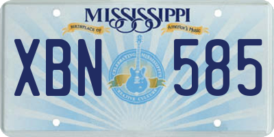 MS license plate XBN585