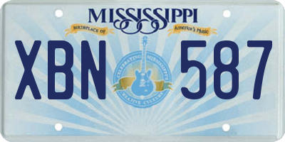 MS license plate XBN587
