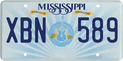 MS license plate XBN589