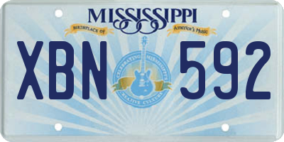 MS license plate XBN592