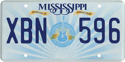 MS license plate XBN596