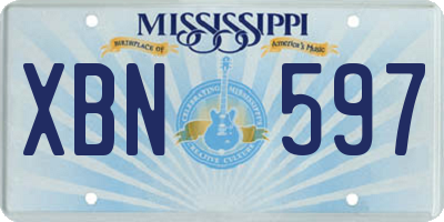 MS license plate XBN597