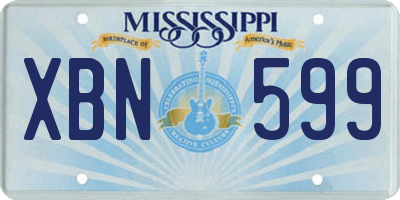 MS license plate XBN599