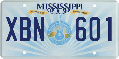 MS license plate XBN601