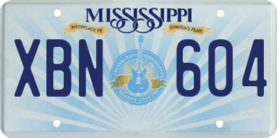 MS license plate XBN604