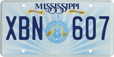 MS license plate XBN607