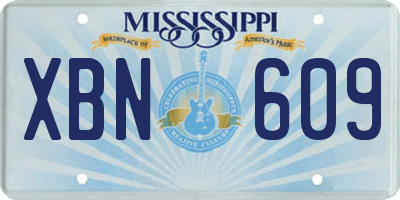 MS license plate XBN609