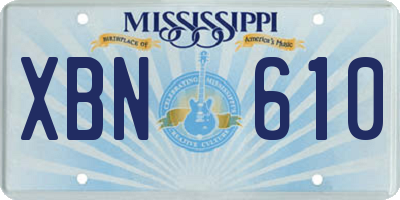 MS license plate XBN610