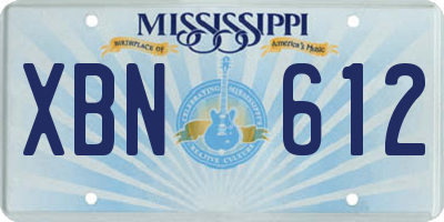MS license plate XBN612