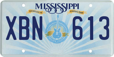 MS license plate XBN613