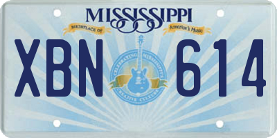 MS license plate XBN614
