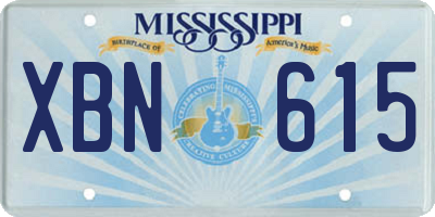 MS license plate XBN615