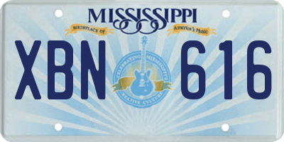 MS license plate XBN616