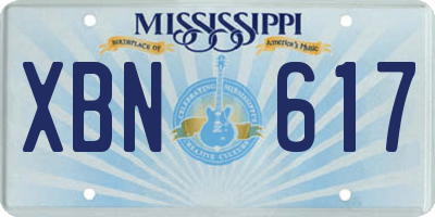 MS license plate XBN617