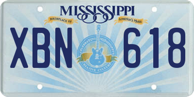 MS license plate XBN618