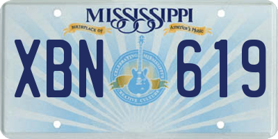 MS license plate XBN619