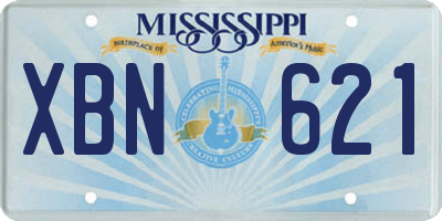 MS license plate XBN621
