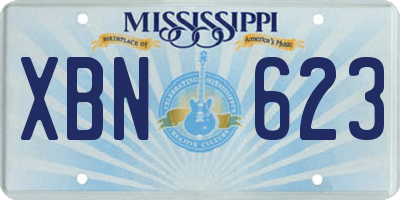 MS license plate XBN623
