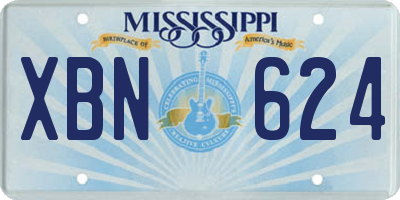 MS license plate XBN624
