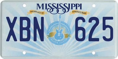 MS license plate XBN625
