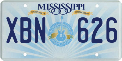 MS license plate XBN626