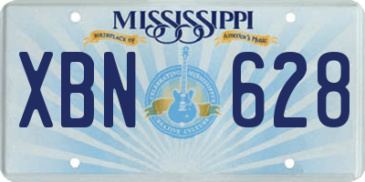 MS license plate XBN628