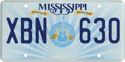 MS license plate XBN630