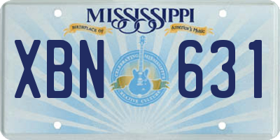 MS license plate XBN631