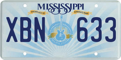 MS license plate XBN633