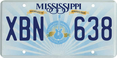 MS license plate XBN638