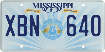 MS license plate XBN640