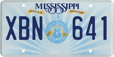 MS license plate XBN641