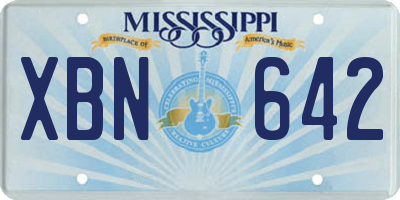 MS license plate XBN642