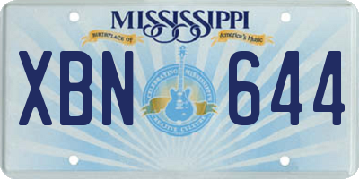 MS license plate XBN644