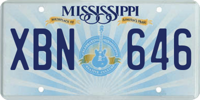 MS license plate XBN646