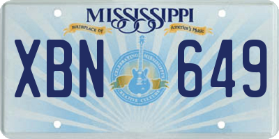 MS license plate XBN649