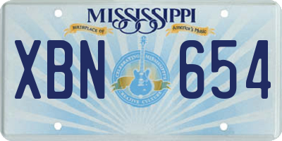 MS license plate XBN654