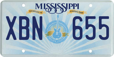 MS license plate XBN655