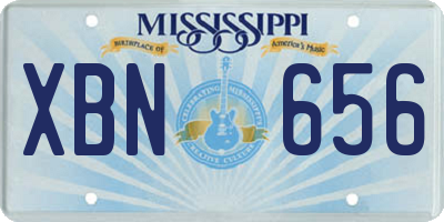 MS license plate XBN656