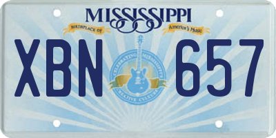 MS license plate XBN657