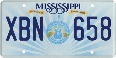 MS license plate XBN658