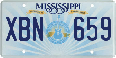MS license plate XBN659
