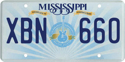 MS license plate XBN660