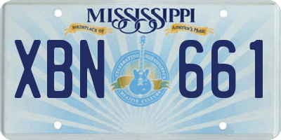MS license plate XBN661